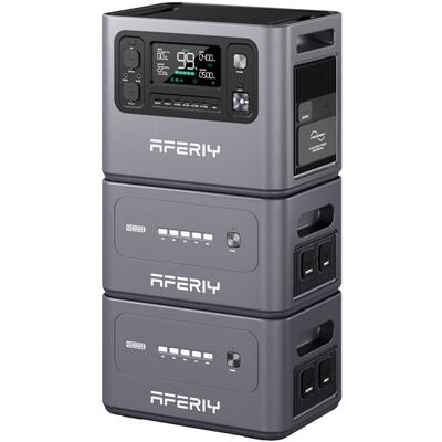 Non communiqué AFERIY 6144Wh Générateur Electrique 2800W avec 2 Batteries Supplémentaires, Station Electrique Portable Capacité Extensible, Générateur Solaire pour Usage Domestique/Camping-car/Panne de Courant Gris - Publicité Non communiqué AFERIY 6144Wh Générateur Electrique 2800W avec 2 Batteries Supplémentaires, Station Electrique Portable Capacité Extensible, Générateur Solaire pour Usage Domestique/Camping-car/Panne de Courant Gris - Publicité