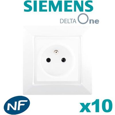 Siemens - Lot de 10 Prises 2P+T Blanc DELTA ONE blanc - Publicité Siemens - Lot de 10 Prises 2P+T Blanc DELTA ONE blanc - Publicité