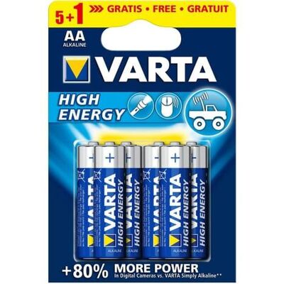 Piles Varta Haute Énergie AA - Pack 6 - Publicité Piles Varta Haute Énergie AA - Pack 6 - Publicité