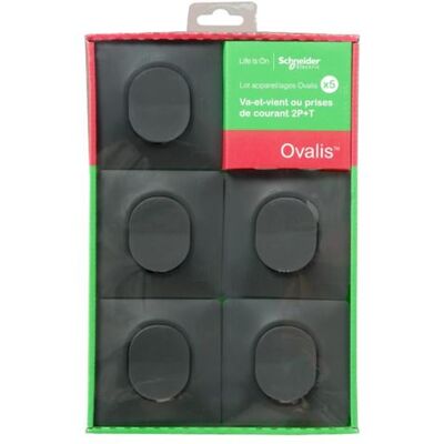 Non communiqué Schneider Electric - Lot 5 interrupteurs va-et-vient brochables + plaque - anthracite - Ovalis - Schneider anthracite - Publicité Non communiqué Schneider Electric - Lot 5 interrupteurs va-et-vient brochables + plaque - anthracite - Ovalis - Schneider anthracite - Publicité