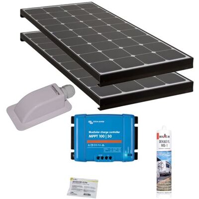 Non communiqué Pack ANTARION BLACK BOOSTER 2x Panneaux Solaires 140W + Régulateur solaire VICTRON 30A - Publicité Non communiqué Pack ANTARION BLACK BOOSTER 2x Panneaux Solaires 140W + Régulateur solaire VICTRON 30A - Publicité