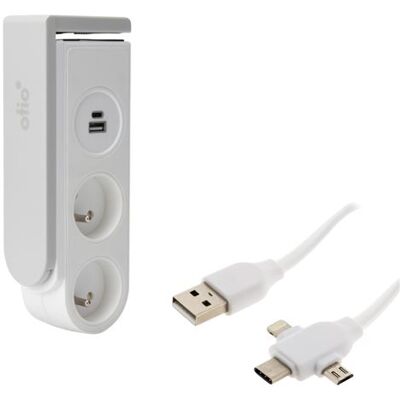 Non communiqué Otio - Câble USB universel C/Micro USB + multiprise clipsable Gekko - Publicité Non communiqué Otio - Câble USB universel C/Micro USB + multiprise clipsable Gekko - Publicité