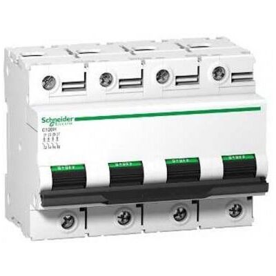 Schneider Electric Disjoncteur 125 A - C120H - 4P - Courbe B - 15 kA - Publicité Schneider Electric Disjoncteur 125 A - C120H - 4P - Courbe B - 15 kA - Publicité