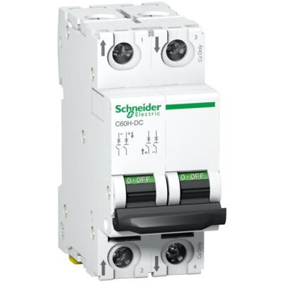 Schneider Electric - Acti9 C60H-DC - 2P - Publicité Schneider Electric - Acti9 C60H-DC - 2P - Publicité