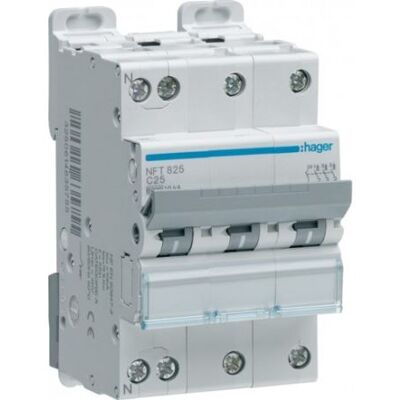 Hager Disjoncteur 3P 610kA - 20A Courbe C IP20 - Publicité Hager Disjoncteur 3P 610kA - 20A Courbe C IP20 - Publicité