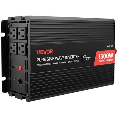 Non communiqué VEVOR Convertisseur Pur Sinus CC 12V Vers CA 230V 1500W Pour Alimenter Appareils Camping - Publicité Non communiqué VEVOR Convertisseur Pur Sinus CC 12V Vers CA 230V 1500W Pour Alimenter Appareils Camping - Publicité