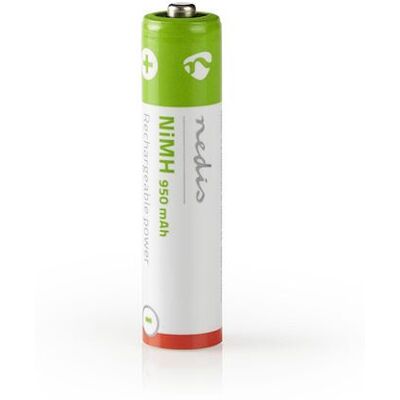 Pack de 4 Piles Rechargeables NiMH-AAA 1.2V DC 950mAh Préchargées Nedis - Publicité Pack de 4 Piles Rechargeables NiMH-AAA 1.2V DC 950mAh Préchargées Nedis - Publicité