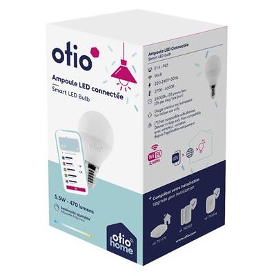 Otio - Ampoule connectée WIFI LED Globe E14 5,5W - Publicité Otio - Ampoule connectée WIFI LED Globe E14 5,5W - Publicité