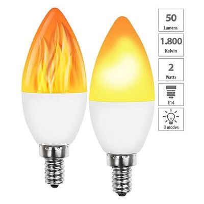 Non communiqué Luminea : 2 ampoules LED E14 effet flamme avec 3 modes d'éclairage - Publicité Non communiqué Luminea : 2 ampoules LED E14 effet flamme avec 3 modes d'éclairage - Publicité