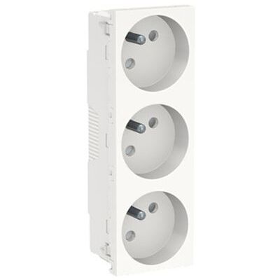 Schneider Electric Unica Prise triple - 2P+T - Blanc - Publicité Schneider Electric Unica Prise triple - 2P+T - Blanc - Publicité