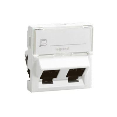 Plastron mosaic 45X45 incline 45° 2 ports RJ45 cat 6 stp - Publicité Plastron mosaic 45X45 incline 45° 2 ports RJ45 cat 6 stp - Publicité