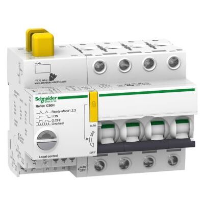 Schneider Acti9, Reflex iC60H disjonct. à commande intégrée interface Ti24 10A 4P courbe C - Publicité Schneider Acti9, Reflex iC60H disjonct. à commande intégrée interface Ti24 10A 4P courbe C - Publicité