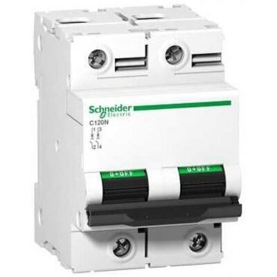 Schneider Electric Acti9 C120N - 2P 100A courbe d - Disjoncteur - Publicité Schneider Electric Acti9 C120N - 2P 100A courbe d - Disjoncteur - Publicité