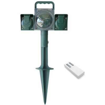 Piquet de jardin télécommandé éclairage extérieur 2 prises cordon 5 m. IP44 - Avidsen - 103186 - Publicité Piquet de jardin télécommandé éclairage extérieur 2 prises cordon 5 m. IP44 - Avidsen - 103186 - Publicité