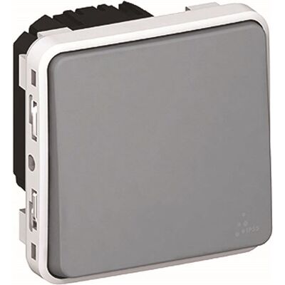 Legrand - Bouton poussoir lumineux 6A bascule inverseur saillie - Plexo - gris Gris - Publicité Legrand - Bouton poussoir lumineux 6A bascule inverseur saillie - Plexo - gris Gris - Publicité