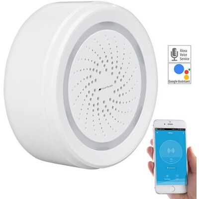 Sirène d'alarme connectée Visortech - Compatible Alexa - 100 dB - Publicité Sirène d'alarme connectée Visortech - Compatible Alexa - 100 dB - Publicité