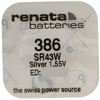 Non communiqué RENATA Pile bouton Silver Oxyde 386 / SR43W 0% mercure - Publicité Non communiqué RENATA Pile bouton Silver Oxyde 386 / SR43W 0% mercure - Publicité