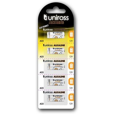 Non communiqué UNIROSS Pack de 5 Piles Alcaline A23, GP23A, V23GA, LRV08, 8LR932, 8LR23, MN21, 12V - Publicité Non communiqué UNIROSS Pack de 5 Piles Alcaline A23, GP23A, V23GA, LRV08, 8LR932, 8LR23, MN21, 12V - Publicité