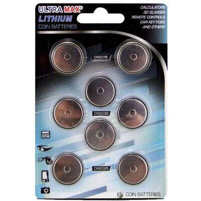 Non communiqué Ensemble mixte de 8 piles bouton au lithium 3V 2 x CR2016 2 x CR2025 4 x CR2032, assortiment de 8 piles pour montres calculatrice - JUANIO - - Publicité Non communiqué Ensemble mixte de 8 piles bouton au lithium 3V 2 x CR2016 2 x CR2025 4 x CR2032, assortiment de 8 piles pour montres calculatrice - JUANIO - - Publicité