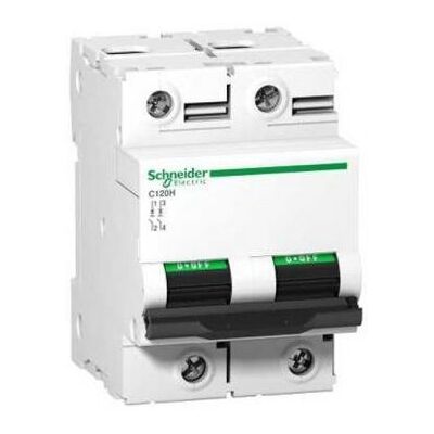 Schneider Electric C120H 2P 80A - Disjoncteur - Publicité Schneider Electric C120H 2P 80A - Disjoncteur - Publicité