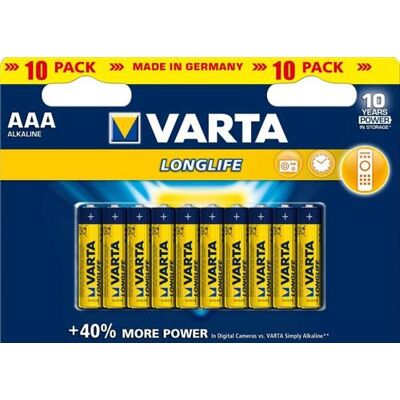 Pile Varta LONGLIFE AAA X10 - Publicité Pile Varta LONGLIFE AAA X10 - Publicité