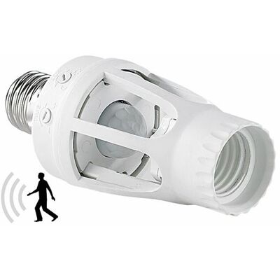 Lunartec : Douille de lampe E27 à détecteur de mouvement - Publicité Lunartec : Douille de lampe E27 à détecteur de mouvement - Publicité