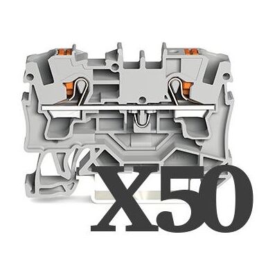 WAGO Boîte de 50 bornes de passage pour 2 conducteurs - 4mm² - Push-In CAGE CLAMP® - Publicité WAGO Boîte de 50 bornes de passage pour 2 conducteurs - 4mm² - Push-In CAGE CLAMP® - Publicité
