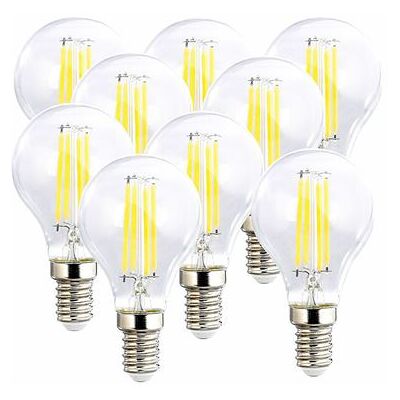 Non communiqué Luminea : 9 ampoules LED filament E14 à intensité variable - 4 W - 470 lm - Blanc chaud Blanc chaud - Publicité Non communiqué Luminea : 9 ampoules LED filament E14 à intensité variable - 4 W - 470 lm - Blanc chaud Blanc chaud - Publicité