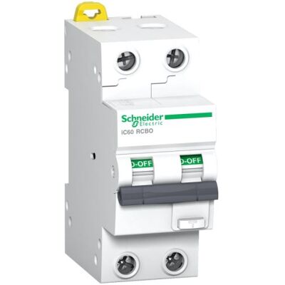 Schneider Acti9 iC60 RCBO - disjoncteur differentiel - 2P - 25A - 30mA - C -10kA - typeAsi - Publicité Schneider Acti9 iC60 RCBO - disjoncteur differentiel - 2P - 25A - 30mA - C -10kA - typeAsi - Publicité