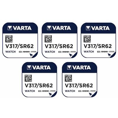 Varta 5 Piles oxyde argent V317 Argent - Publicité Varta 5 Piles oxyde argent V317 Argent - Publicité