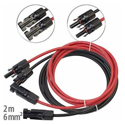 Non communiqué Revolt : 2 câble de rallonge 6 mm² avec connecteur compatible MC4 – 2 m - Publicité Non communiqué Revolt : 2 câble de rallonge 6 mm² avec connecteur compatible MC4 – 2 m - Publicité