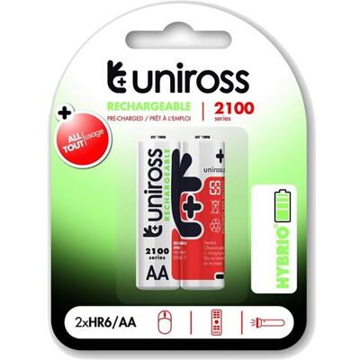 Uniross LR6 2100mAh - Piles - Publicité Uniross LR6 2100mAh - Piles - Publicité