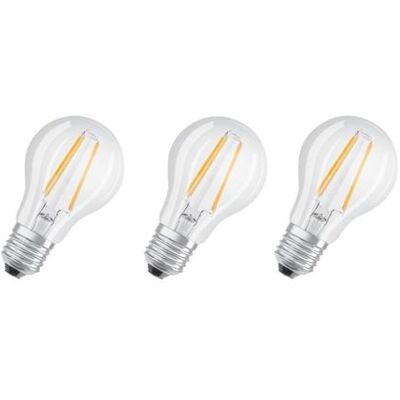 OSRAM Lot de 3 Ampoules LED E27 standard claire 6,5 W équivalent a 60 W blanc froid blanc - Publicité OSRAM Lot de 3 Ampoules LED E27 standard claire 6,5 W équivalent a 60 W blanc froid blanc - Publicité