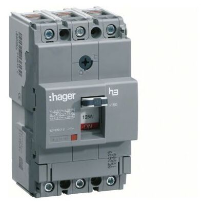 Hager Disjoncteur boîtier moulé x160 3P 25kA 25A (HHA025H) - Publicité Hager Disjoncteur boîtier moulé x160 3P 25kA 25A (HHA025H) - Publicité
