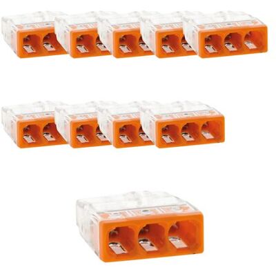 Non communiqué Wago - Sachet de 10 bornes 3 entrées série 2273 Orange et clair (logement translucide) - Publicité Non communiqué Wago - Sachet de 10 bornes 3 entrées série 2273 Orange et clair (logement translucide) - Publicité