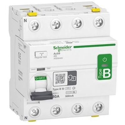Schneider Electric A9Z66480 Interrupteur différentiel à courant résiduel Interrupteur différentiel sensible tous courants B 80 A 0.5 A - Publicité Schneider Electric A9Z66480 Interrupteur différentiel à courant résiduel Interrupteur différentiel sensible tous courants B 80 A 0.5 A - Publicité