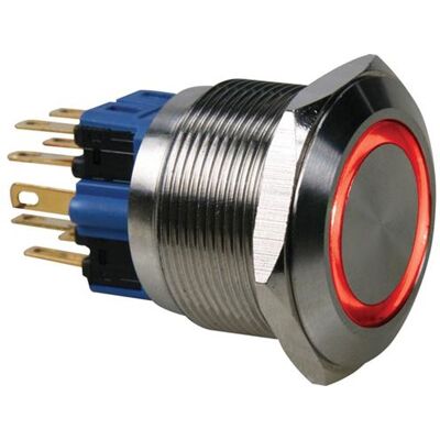 Velleman Bouton poussoir plat acier inoxydable dpst 1no 1nf anneau rouge Rouge - Publicité Velleman Bouton poussoir plat acier inoxydable dpst 1no 1nf anneau rouge Rouge - Publicité