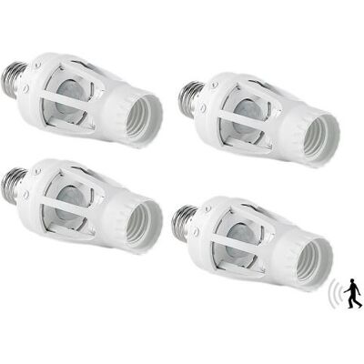 Lunartec 4 douilles de lampe E27 à détecteur de mouvement - Publicité Lunartec 4 douilles de lampe E27 à détecteur de mouvement - Publicité