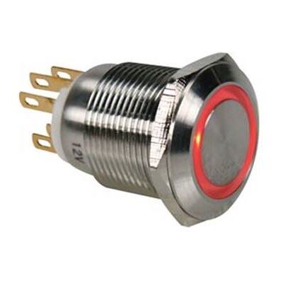JLELECTRONIQ BOUTON-POUSSOIR EN ACIER INOXYDABLE SPDT 1NO 1NC - ANNEAU ROUGE - 19mm Rouge - Publicité JLELECTRONIQ BOUTON-POUSSOIR EN ACIER INOXYDABLE SPDT 1NO 1NC - ANNEAU ROUGE - 19mm Rouge - Publicité