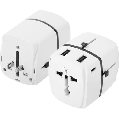 Non communiqué Adaptateur de Voyage USA Europe UK Australie 2x USB 2x USB C 20W Akashi Blanc Blanc - Publicité Non communiqué Adaptateur de Voyage USA Europe UK Australie 2x USB 2x USB C 20W Akashi Blanc Blanc - Publicité