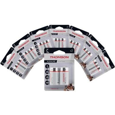 Thomson - Pack de 16 piles alcalines LR14 C 1,5V - Publicité Thomson - Pack de 16 piles alcalines LR14 C 1,5V - Publicité