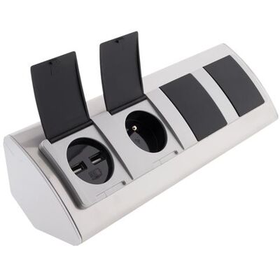 Otio Multiprise d'angle 3 prises + 2 USB - Publicité Otio Multiprise d'angle 3 prises + 2 USB - Publicité