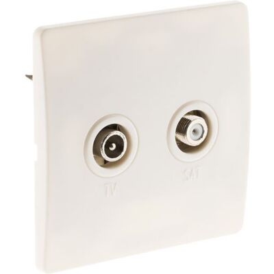 Zenitech M 9,52 Prise TV & SAT - Blanc - Publicité Zenitech M 9,52 Prise TV & SAT - Blanc - Publicité