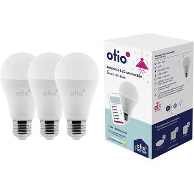 Non communiqué Otio - Pack de 3 ampoules connectées WIFI LED E27 RGB - Publicité Non communiqué Otio - Pack de 3 ampoules connectées WIFI LED E27 RGB - Publicité