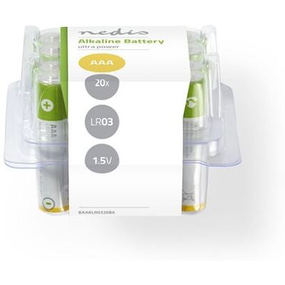 Nedis - AAA 1.5V - Pack de 20 - Boîte - Pile - Publicité Nedis - AAA 1.5V - Pack de 20 - Boîte - Pile - Publicité