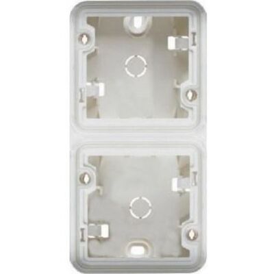 Hager Boîte saillie double verticale vide Cubyko - composable - 2P - IP55 - blanc blanc - Publicité Hager Boîte saillie double verticale vide Cubyko - composable - 2P - IP55 - blanc blanc - Publicité