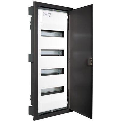 Non communiqué Solera - Coffret modulaire encastré métal anthracite 4 rangées - Publicité Non communiqué Solera - Coffret modulaire encastré métal anthracite 4 rangées - Publicité