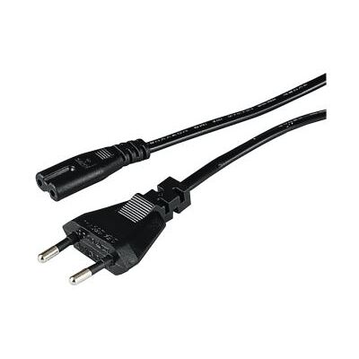 Hama - Câble d'alimentation - power IEC 60320 C7 pour Europlug (M) - 1.5 m - noir Noir - Publicité Hama - Câble d'alimentation - power IEC 60320 C7 pour Europlug (M) - 1.5 m - noir Noir - Publicité