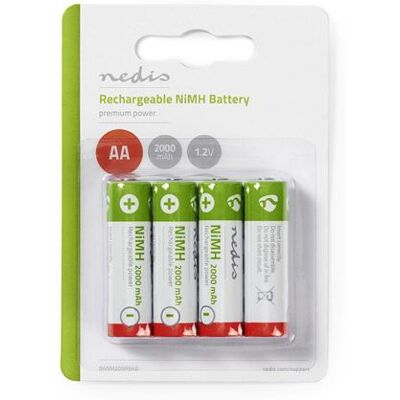 Nedis - AA 2000mAh NiMH - 4-pack - Blister - Battery - Publicité Nedis - AA 2000mAh NiMH - 4-pack - Blister - Battery - Publicité