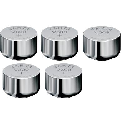 Varta 5 Piles oxyde argent V309 SR754SW 309 1,55V Argent - Publicité Varta 5 Piles oxyde argent V309 SR754SW 309 1,55V Argent - Publicité